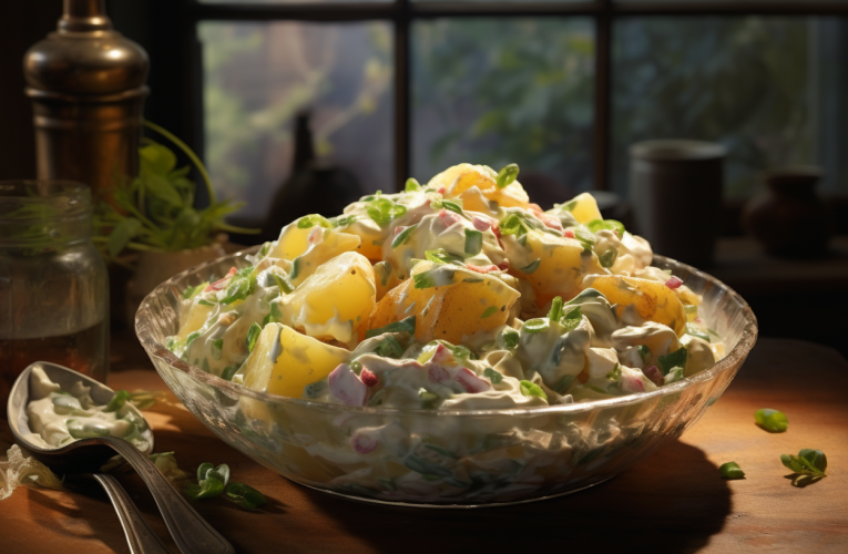 Een verrassende draai aan je aardappelsalade met een kruimelige toevoeging